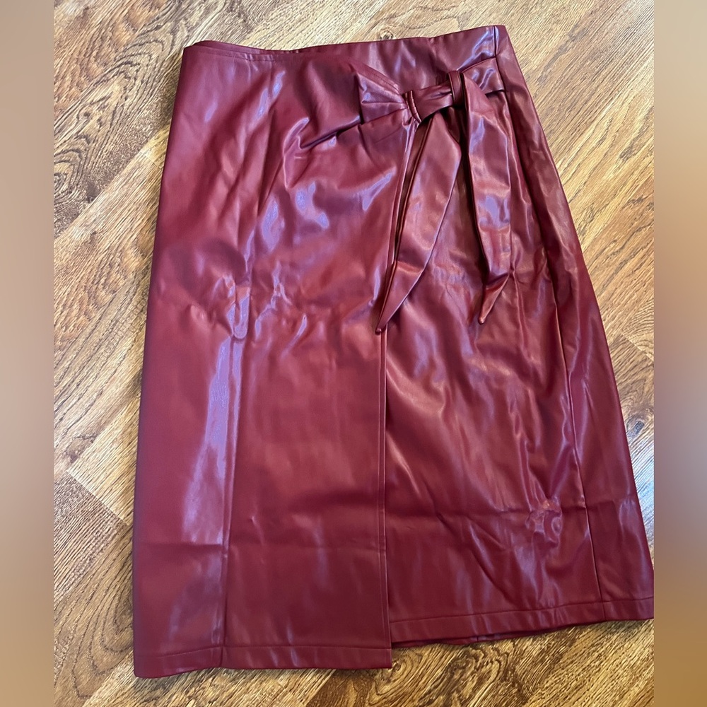 Pleather Burgundy Skirt